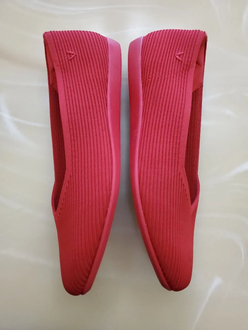 VIVAIA Margot Walker Lightweight Square-Toe V-Cut Slip On Flats in Ruby Red 10.5